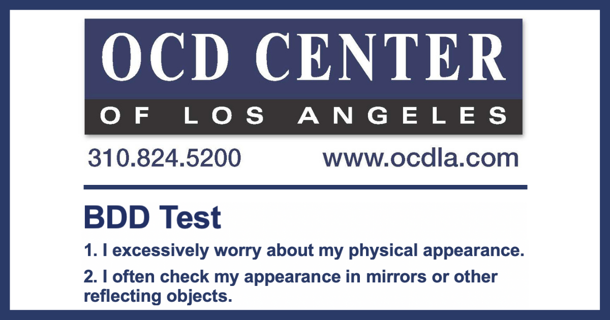 BDD Test | Body Dysmorphic Disorder | OCD Center of L.A.