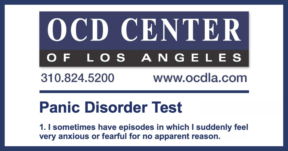 Panic Disorder Test OCD Center Of Los Angeles